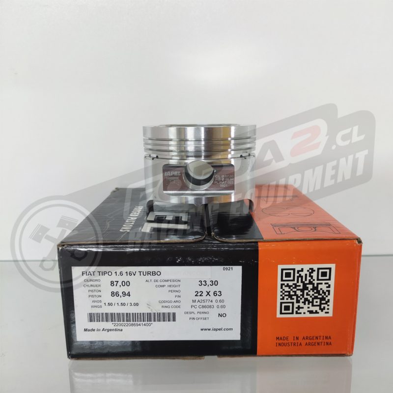 Pistones Forjados Iapel Fiat Torque 1.6 16v 87mm